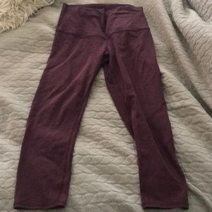 Wine colored cropped lulu leggings